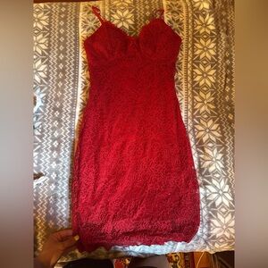 Windsor Red Strapless Sweetheart Bodycon Dress